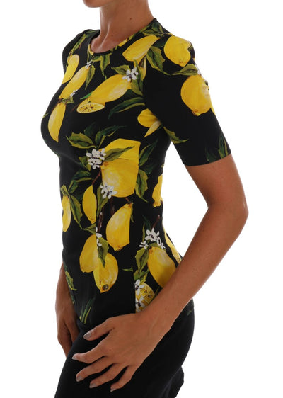 Dolce &amp; Gabbana Multicolor Citroen Zijden Stretch T-shirt