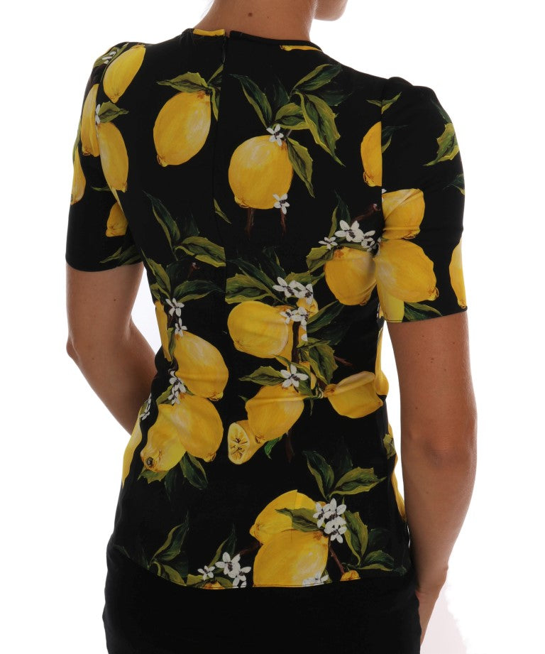 Dolce &amp; Gabbana Multicolor Citroen Zijden Stretch T-shirt