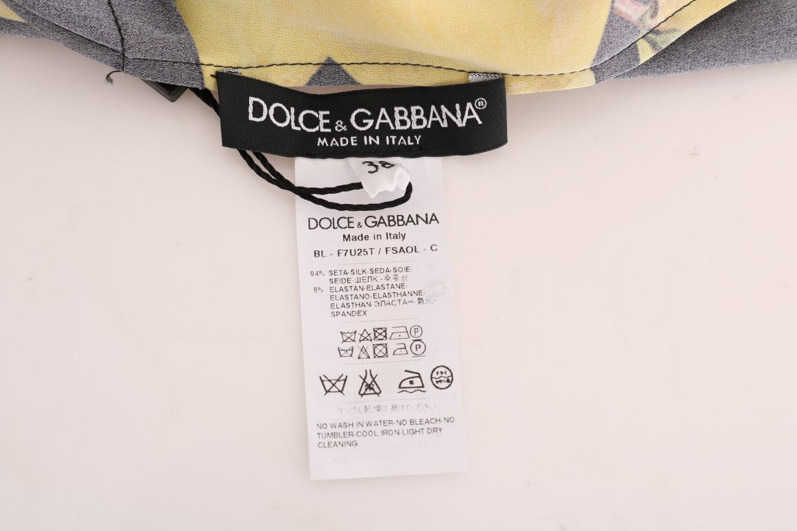 Dolce &amp; Gabbana Multicolor Citroen Zijden Stretch T-shirt