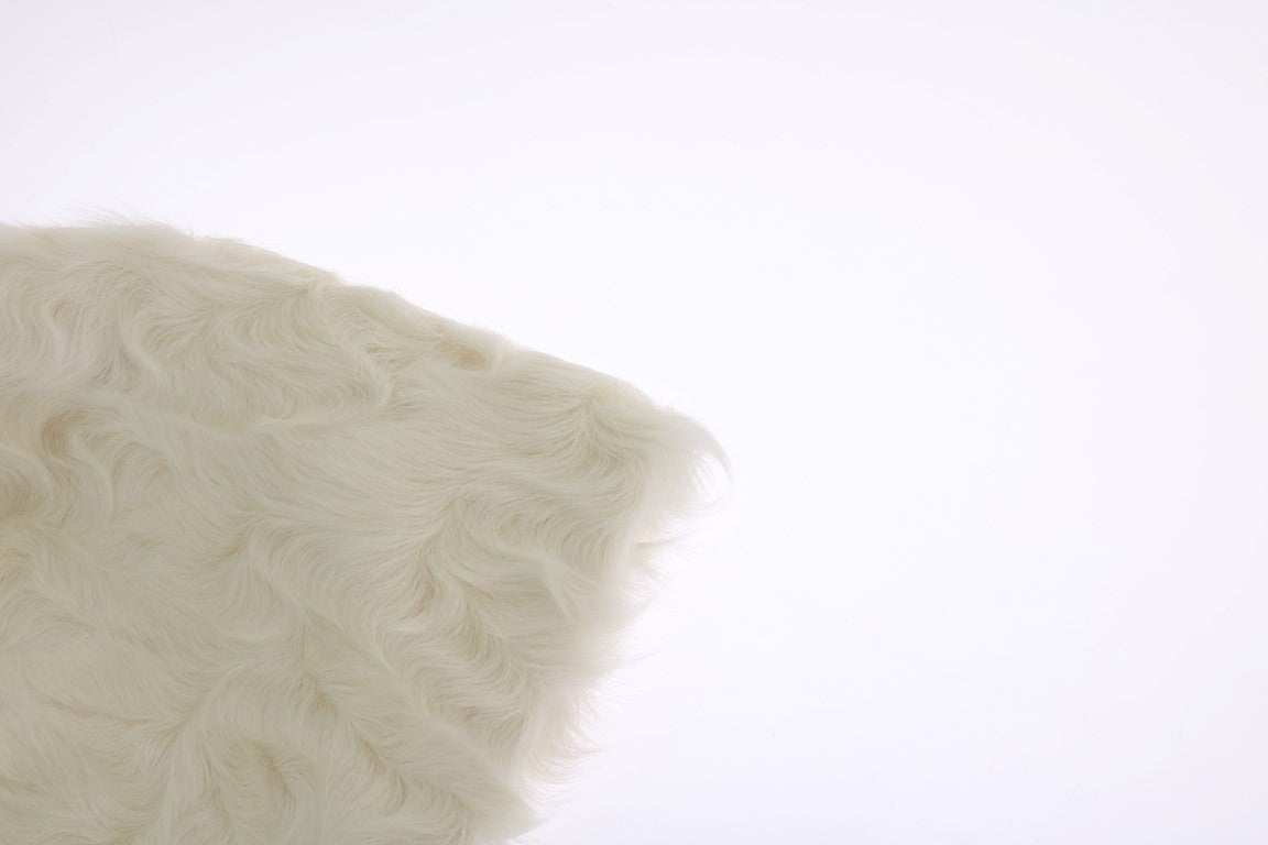 Bonnet en fourrure d'agneau Xiangao blanc Dolce &amp; Gabbana