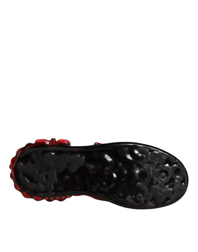 Dolce &amp; Gabbana witte rode kristallen leren Portofino sneakers