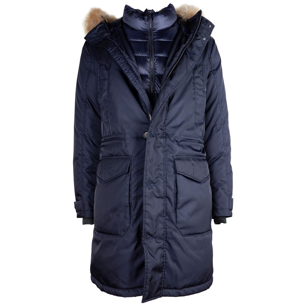 Ajouter une veste en nylon bleu pour homme
