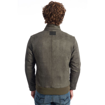 Veste en cuir écologique verte de luxe pour homme de Roberto Pepe