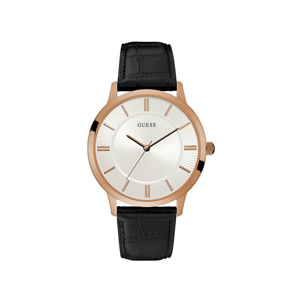 Montre Guess en cuir noir
