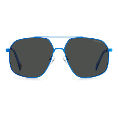 Lunettes de soleil Polaroid bleues en acier inoxydable