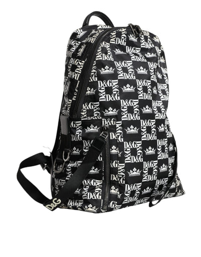 Sac à dos Dolce &amp; Gabbana en nylon noir et blanc avec logo DG Crown