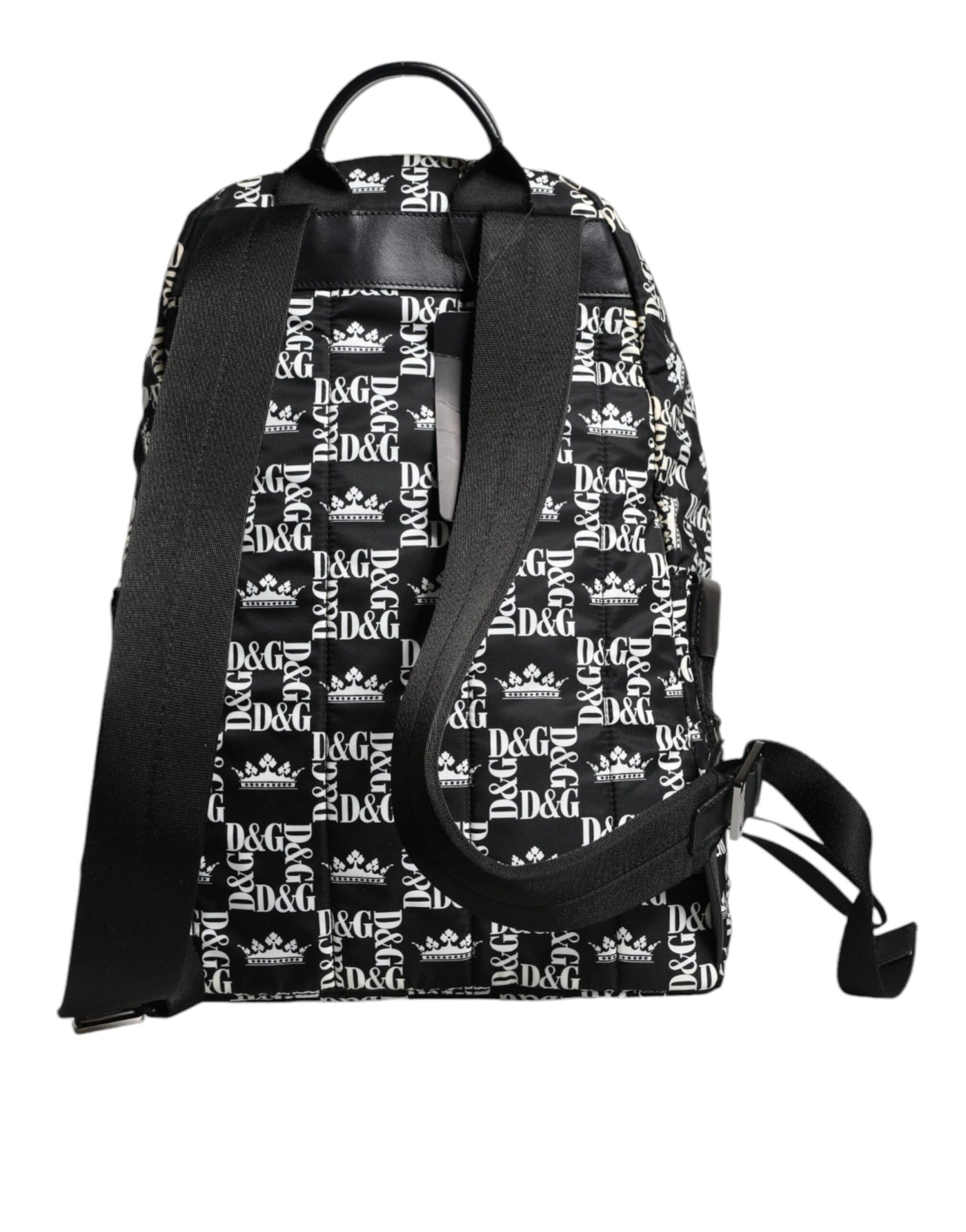 Sac à dos Dolce &amp; Gabbana en nylon noir et blanc avec logo DG Crown