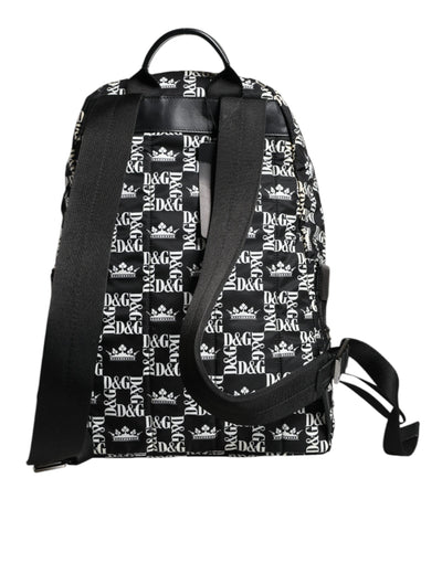 Sac à dos Dolce &amp; Gabbana en nylon noir et blanc avec logo DG Crown