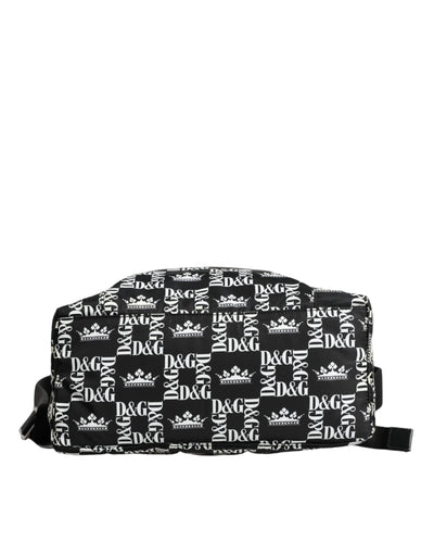 Sac à dos Dolce &amp; Gabbana en nylon noir et blanc avec logo DG Crown