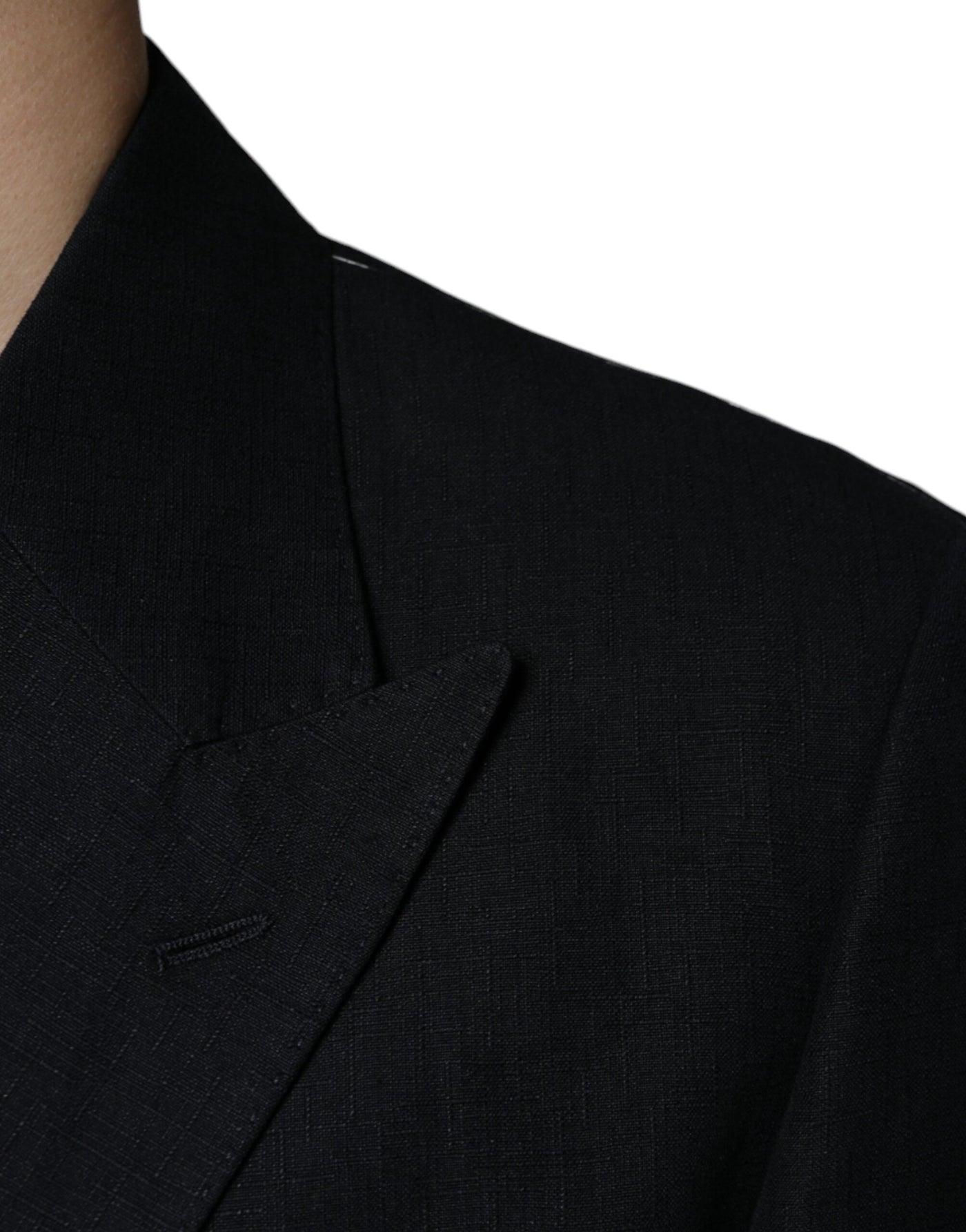 Blazer croisé en lin noir Dolce &amp; Gabbana