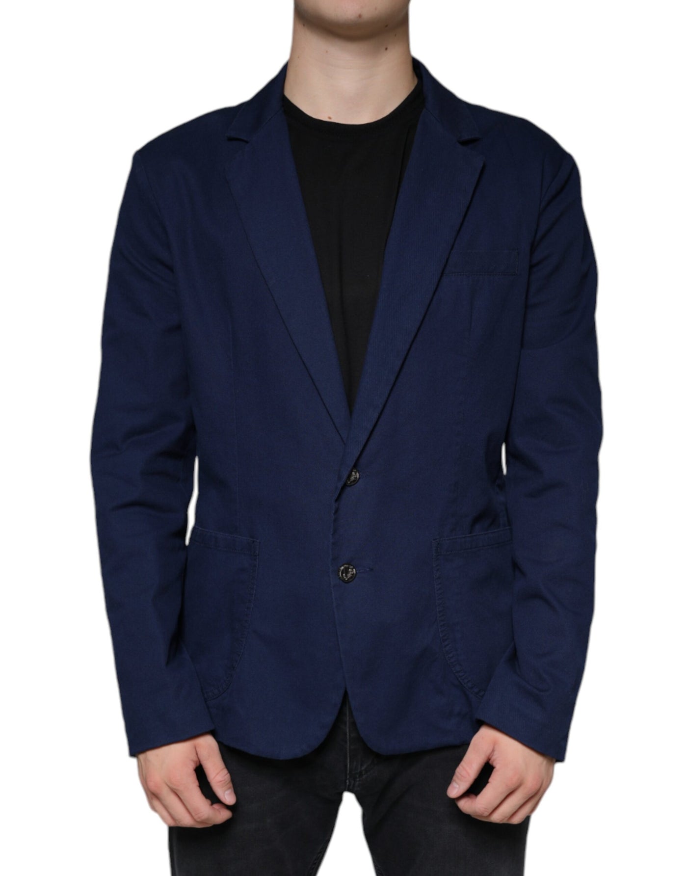 Blazer-manteau simple boutonnage bleu Dolce &amp; Gabbana