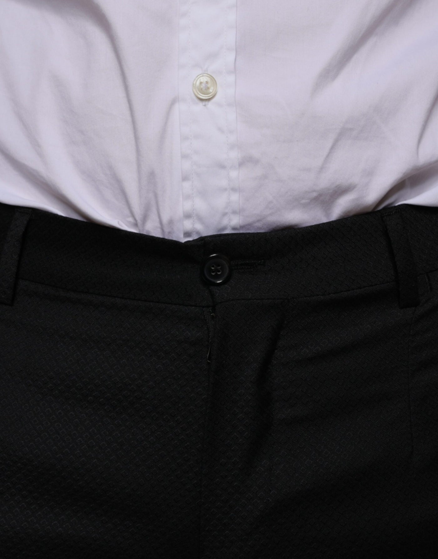 Pantalon habillé skinny en laine noire Dolce &amp; Gabbana