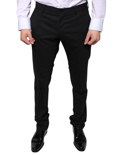Dolce &amp; Gabbana Zwarte Wollen Skinny Jurk Formele Broek