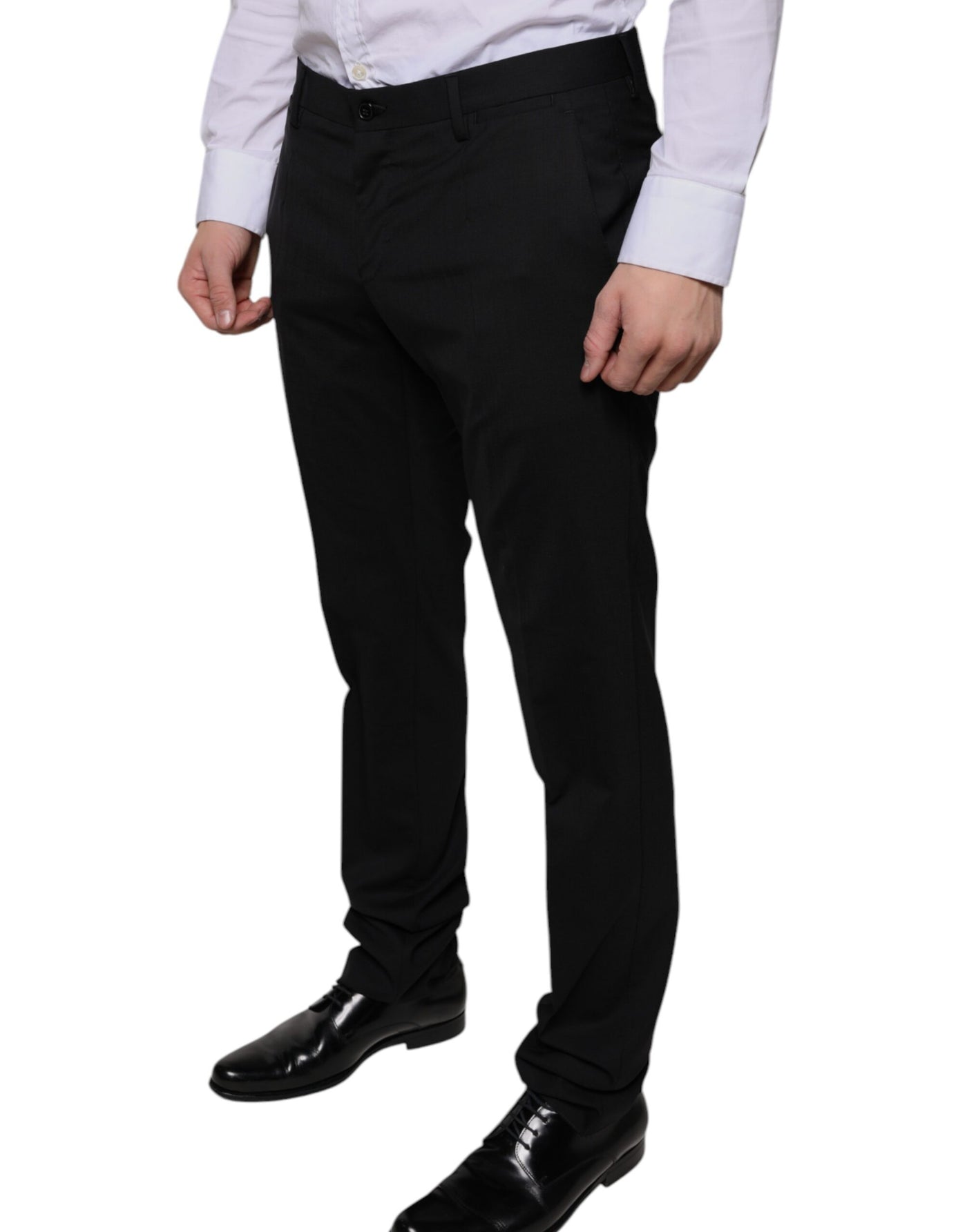 Dolce &amp; Gabbana Zwarte Wollen Skinny Jurk Formele Broek