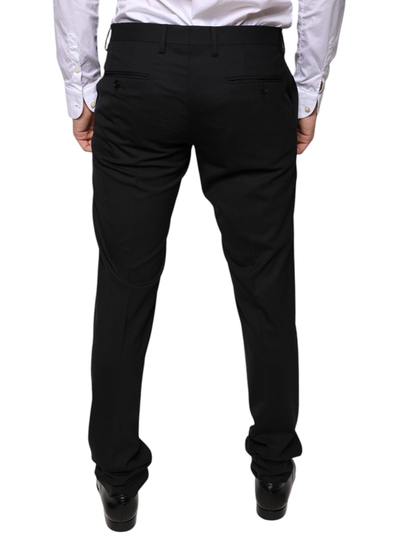 Dolce &amp; Gabbana Zwarte Wollen Skinny Jurk Formele Broek
