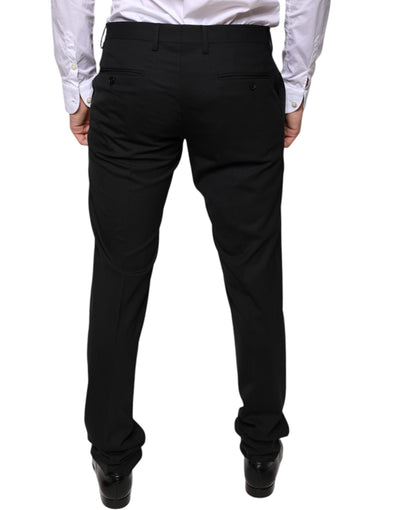 Dolce &amp; Gabbana Zwarte Wollen Skinny Jurk Formele Broek