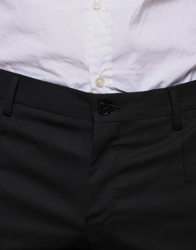 Dolce &amp; Gabbana Zwarte Wollen Skinny Jurk Formele Broek