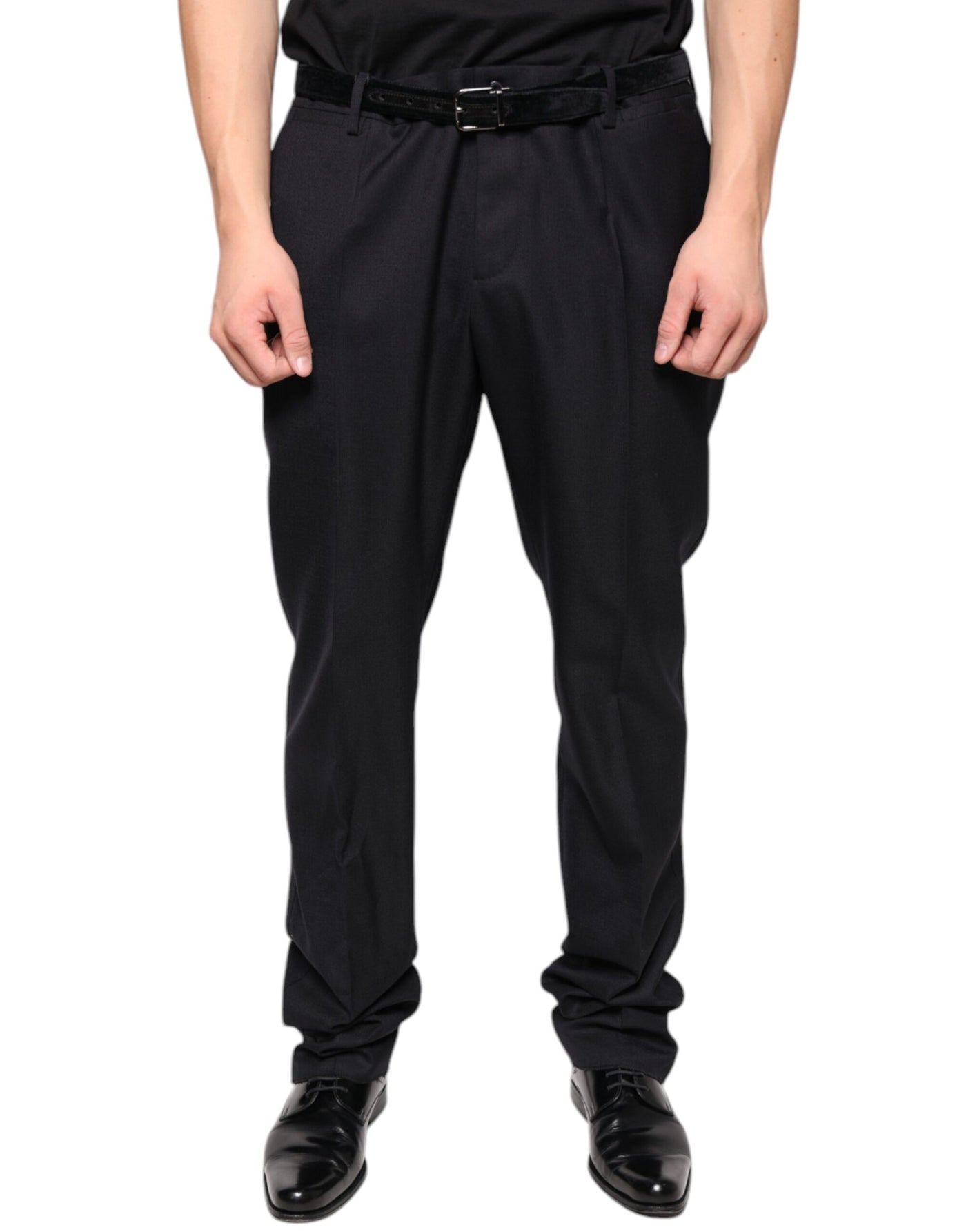Dolce &amp; Gabbana Zwarte Wollen Skinny Jurk Formele Broek
