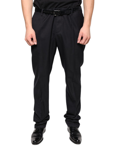 Dolce &amp; Gabbana Zwarte Wollen Skinny Jurk Formele Broek