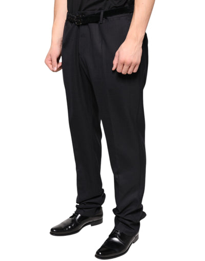 Dolce &amp; Gabbana Zwarte Wollen Skinny Jurk Formele Broek