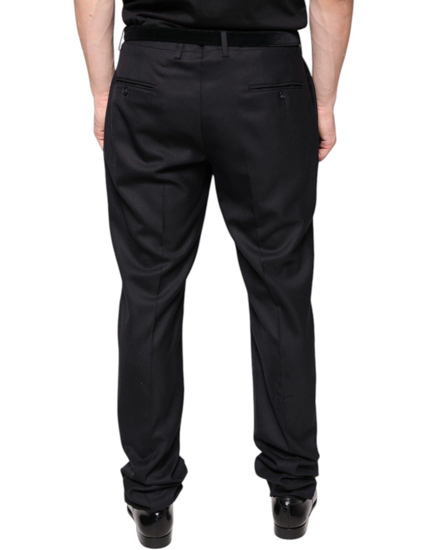 Dolce &amp; Gabbana Zwarte Wollen Skinny Jurk Formele Broek