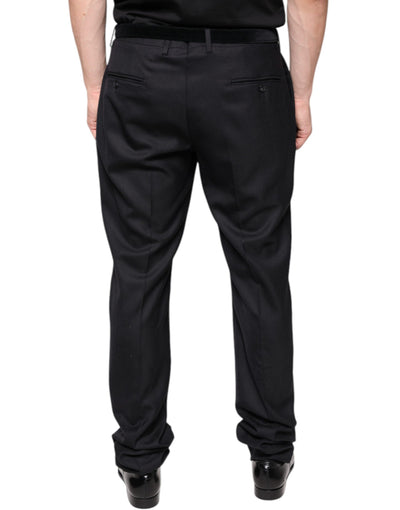 Dolce &amp; Gabbana Zwarte Wollen Skinny Jurk Formele Broek