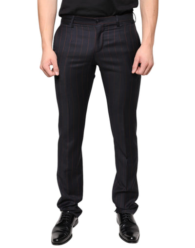 Dolce &amp; Gabbana Zwarte Gestreepte Skinny Heren Broek