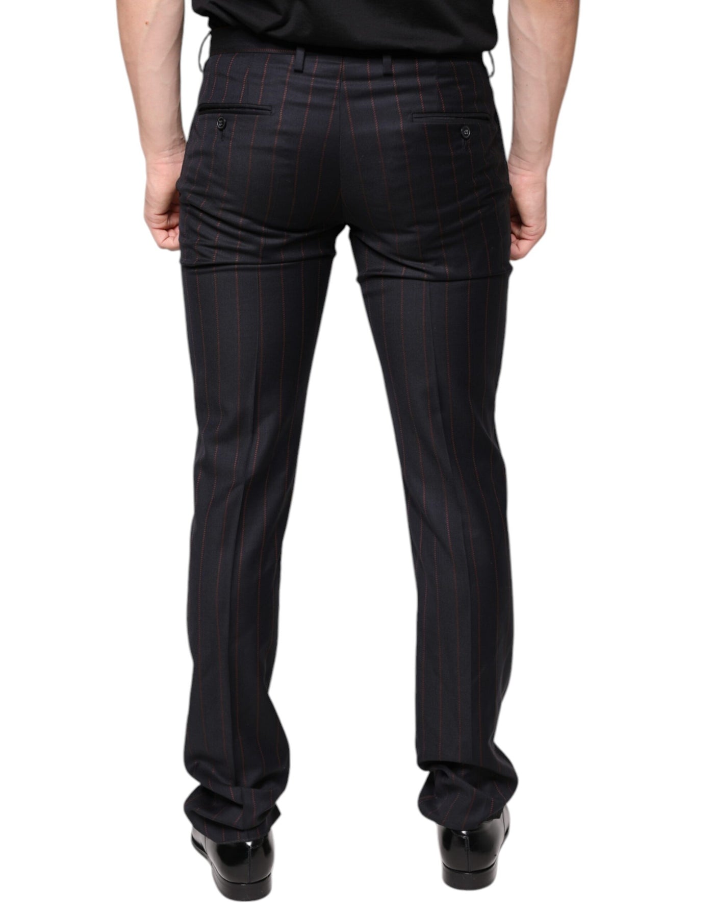 Dolce &amp; Gabbana Zwarte Gestreepte Skinny Heren Broek