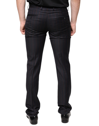 Dolce &amp; Gabbana Zwarte Gestreepte Skinny Heren Broek