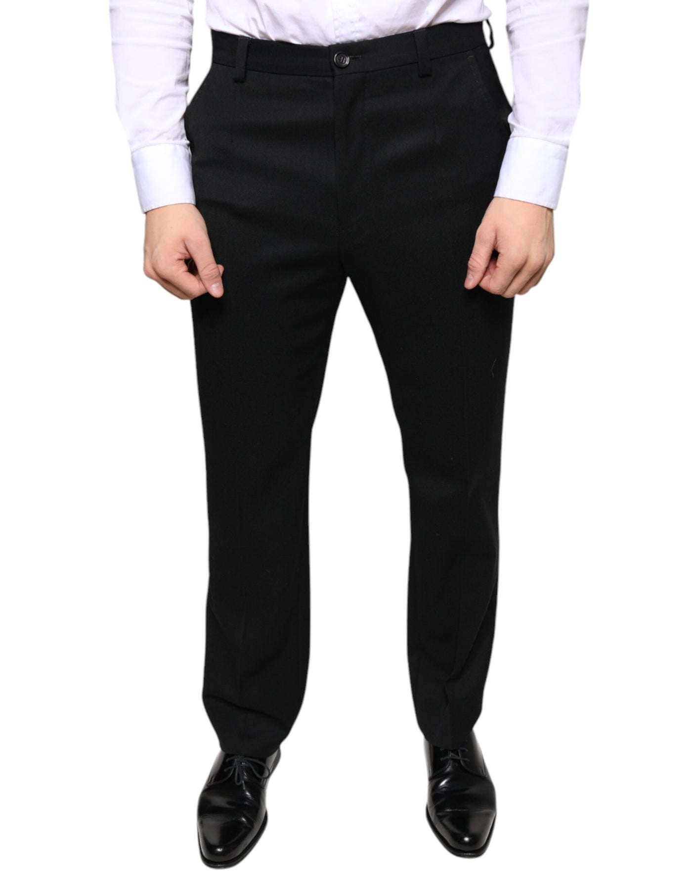 Pantalon skinny en laine noire Dolce &amp; Gabbana pour homme