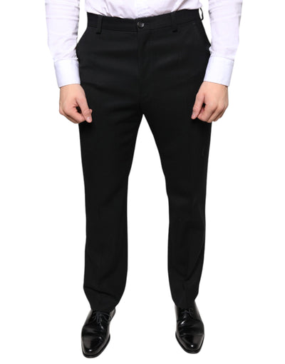 Pantalon skinny en laine noire Dolce &amp; Gabbana pour homme