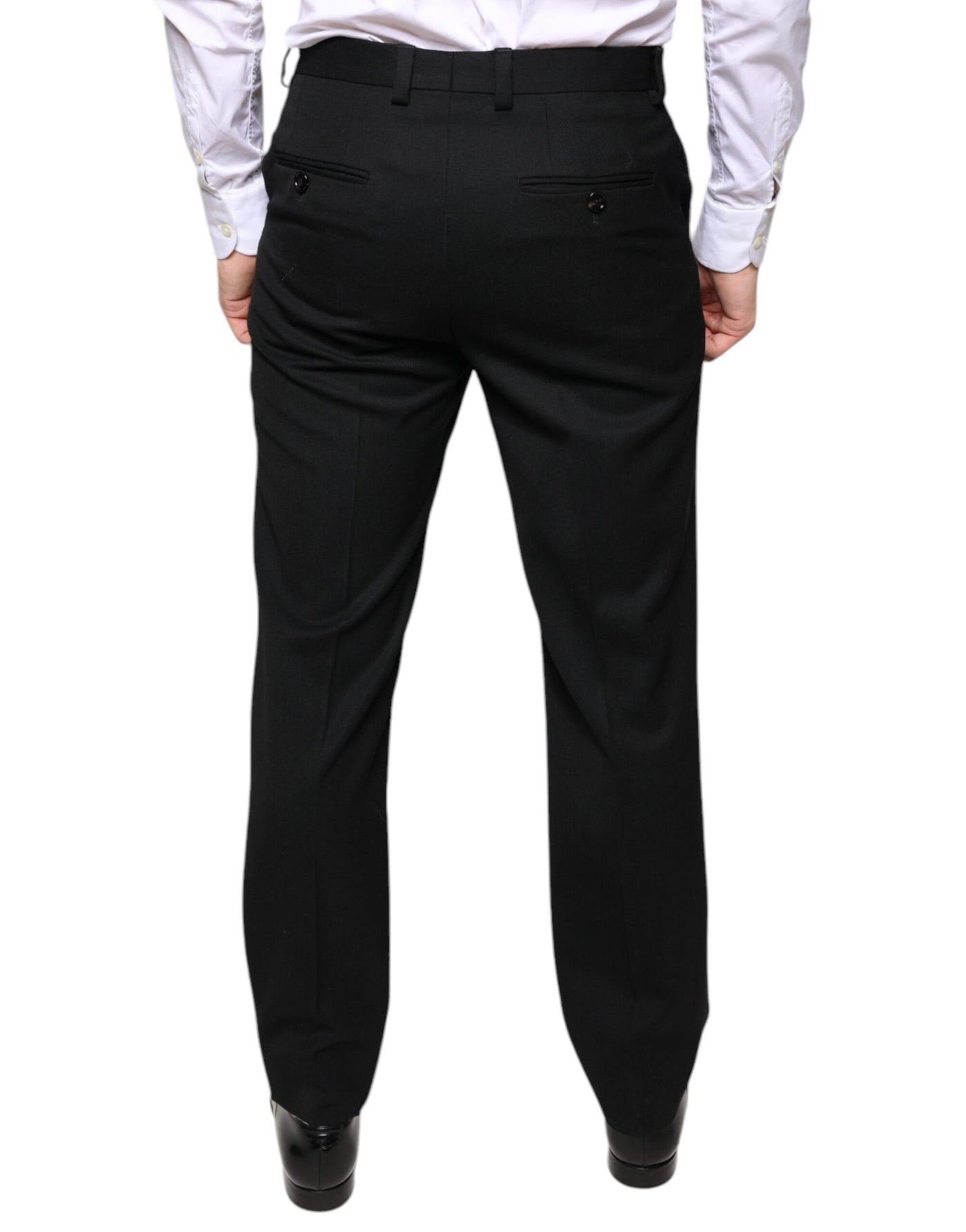 Pantalon skinny en laine noire Dolce &amp; Gabbana pour homme