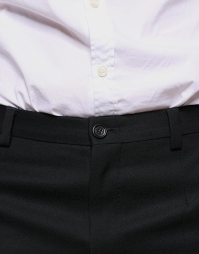 Pantalon skinny en laine noire Dolce &amp; Gabbana pour homme