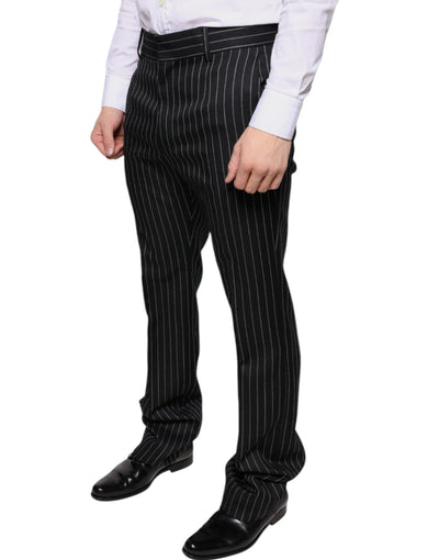Dolce &amp; Gabbana Zwarte Gestreepte Skinny Heren Broek
