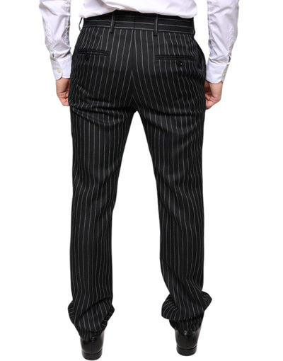Dolce &amp; Gabbana Zwarte Gestreepte Skinny Heren Broek