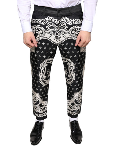 Dolce &amp; Gabbana Zwarte Bandana Zijden Broek