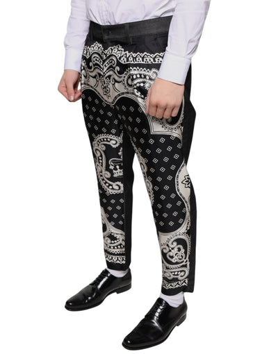 Dolce &amp; Gabbana Zwarte Bandana Zijden Broek