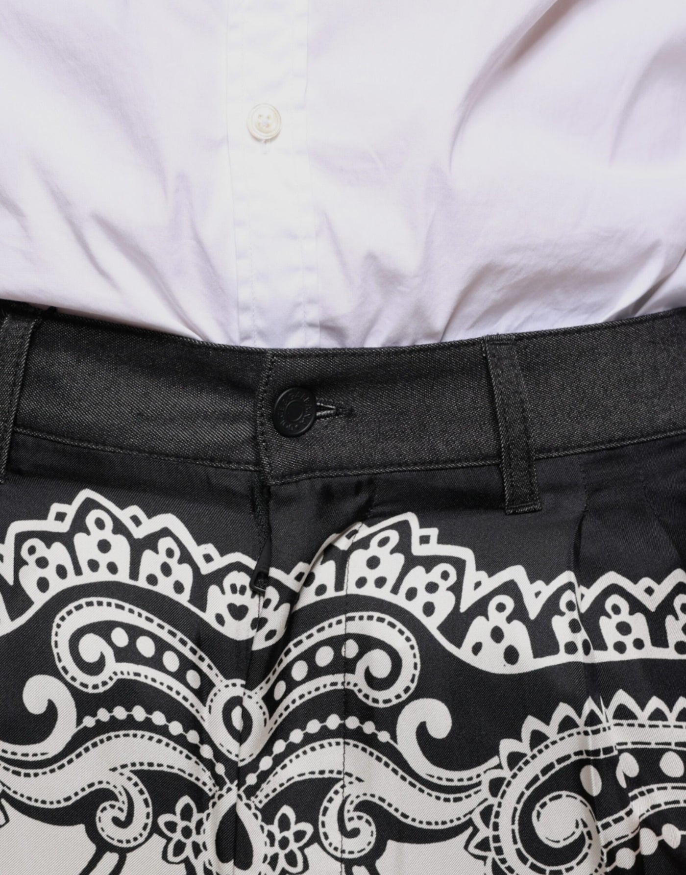 Dolce &amp; Gabbana Zwarte Bandana Zijden Broek