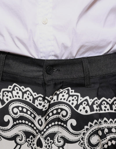 Dolce &amp; Gabbana Zwarte Bandana Zijden Broek