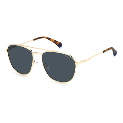 Lunettes de soleil Polaroid en acier inoxydable doré