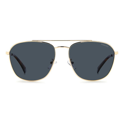 Lunettes de soleil Polaroid en acier inoxydable doré