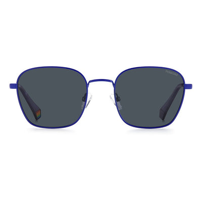 Lunettes de soleil Polaroid bleues en acier inoxydable