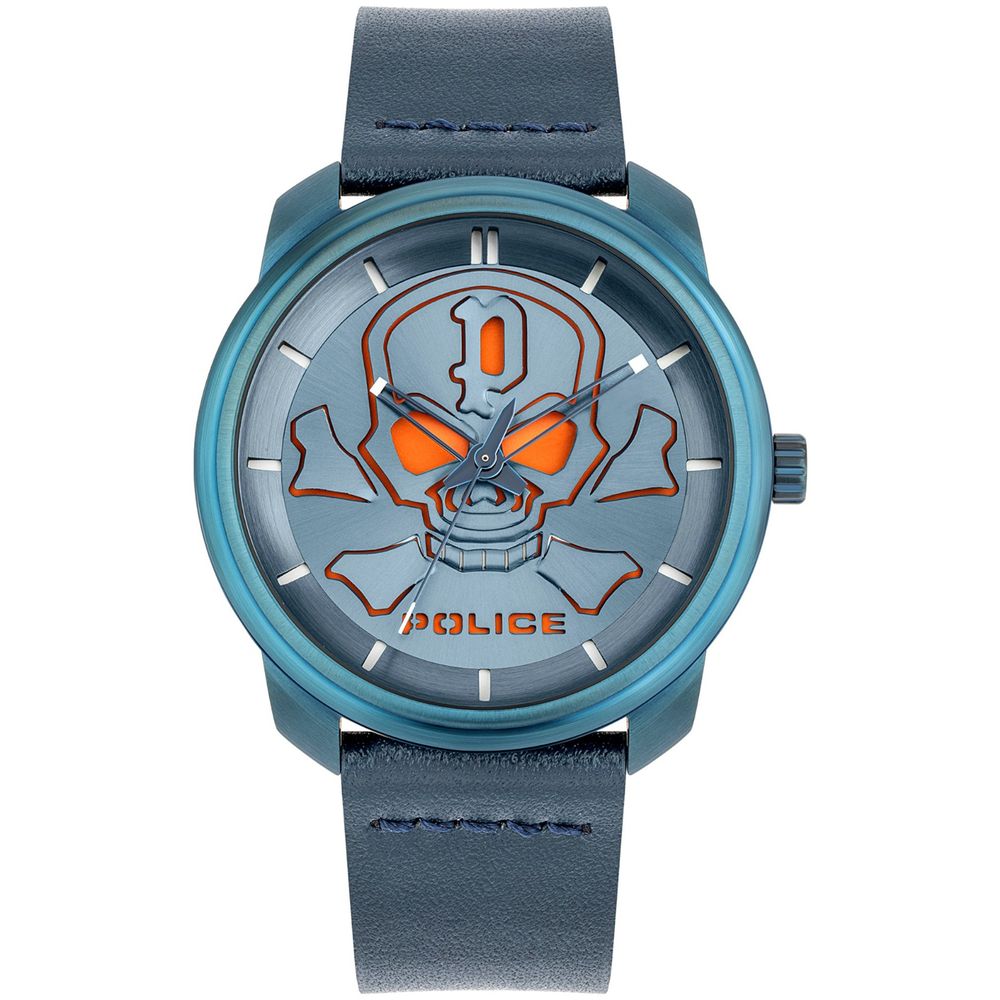Montre Police en cuir bleu