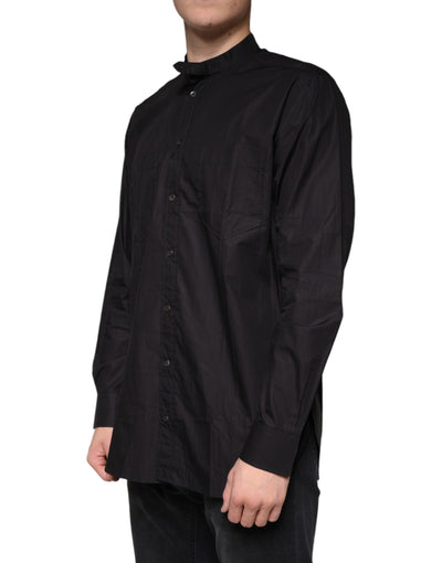 Chemise décontractée boutonnée en coton noir Dolce &amp; Gabbana pour homme