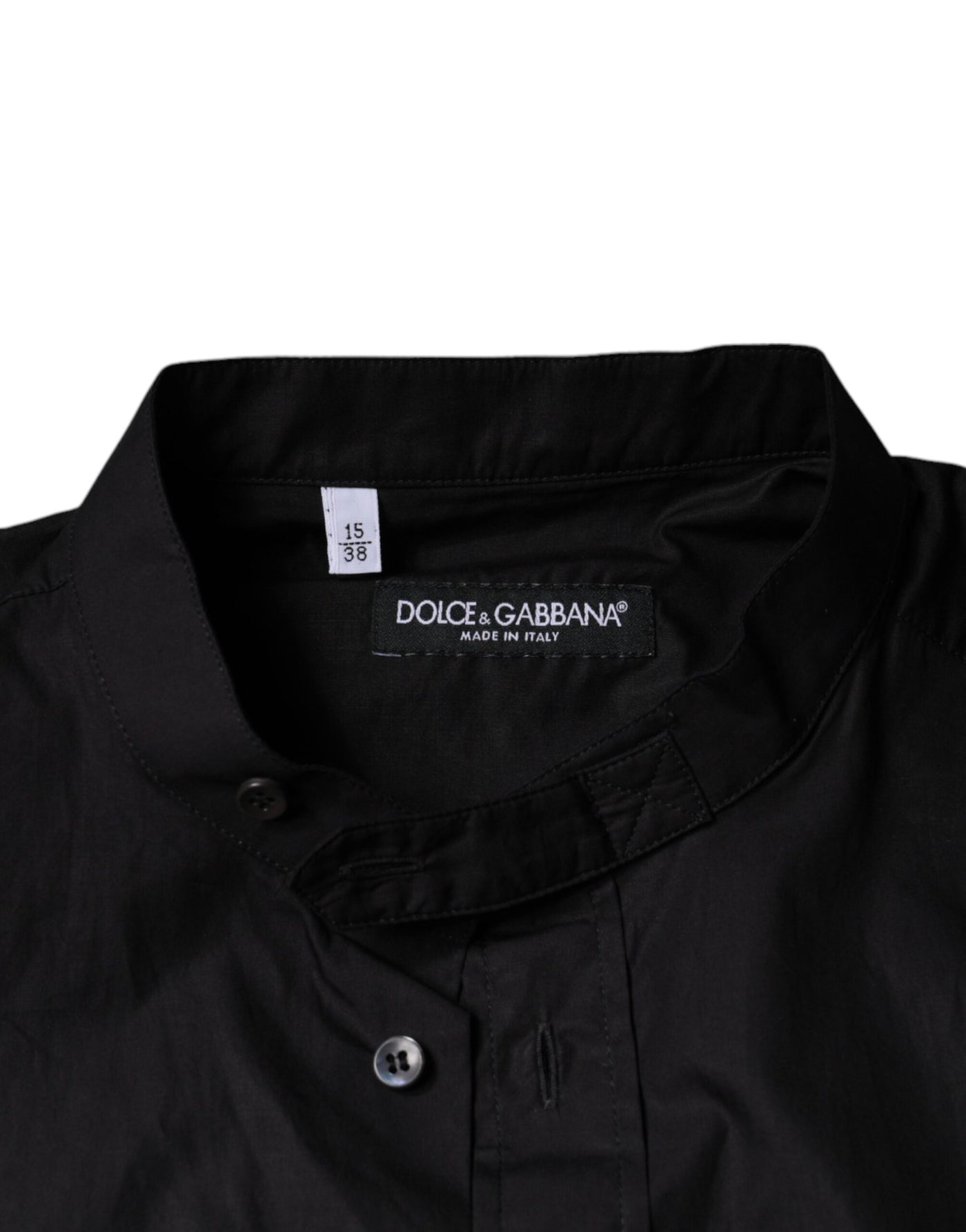 Chemise décontractée boutonnée en coton noir Dolce &amp; Gabbana pour homme