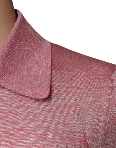 Dolce &amp; Gabbana Roze Polyester Lange Mouwen Heren Polo T-shirt