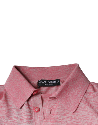 Dolce &amp; Gabbana Roze Polyester Lange Mouwen Heren Polo T-shirt