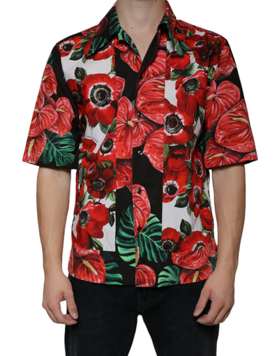 Dolce &amp; Gabbana Multicolor Anemone Button Down Casual Shirt