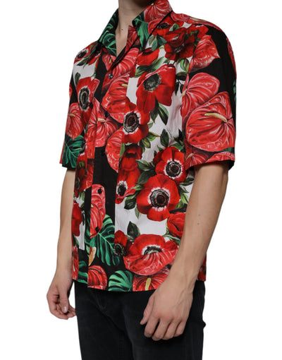 Dolce &amp; Gabbana Multicolor Anemone Button Down Casual Shirt