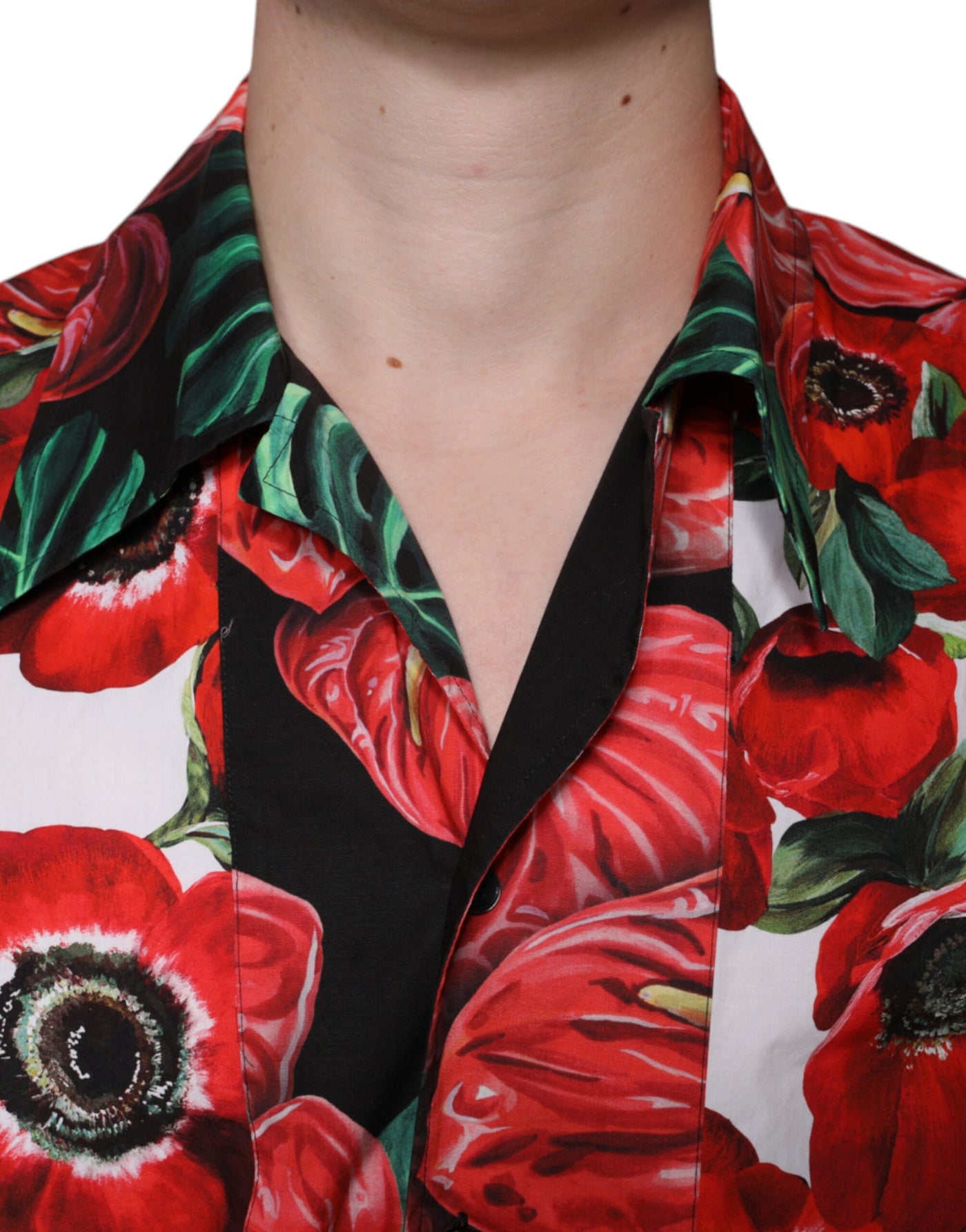 Dolce &amp; Gabbana Multicolor Anemone Button Down Casual Shirt